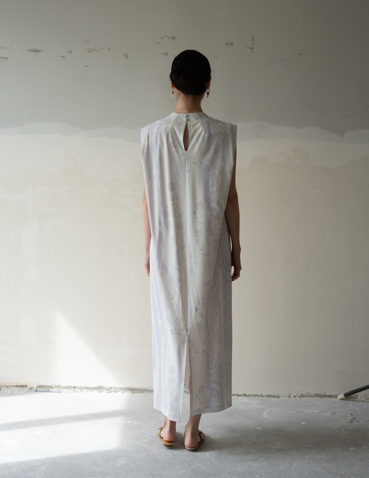 Marble Print Jersey Dress・Purple