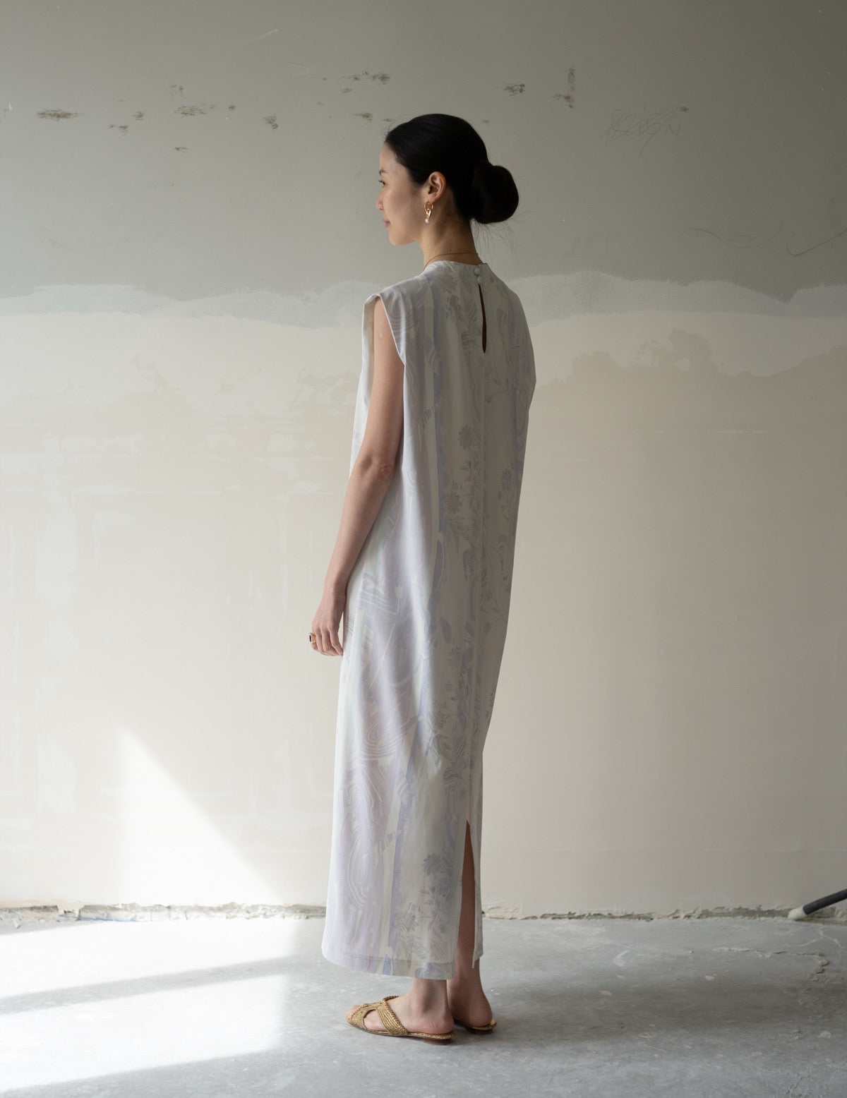 Marble Print Jersey Dress・Purple