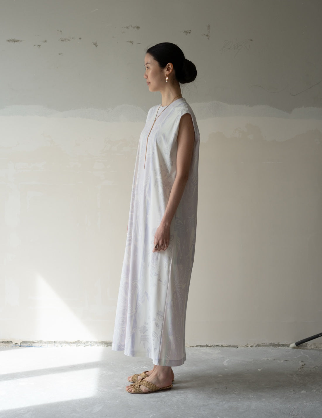 Marble Print Jersey Dress・Purple