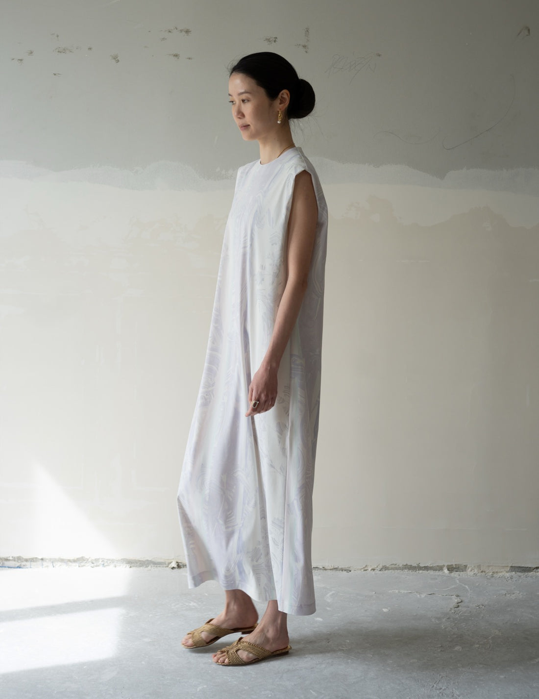 Marble Print Jersey Dress・Purple