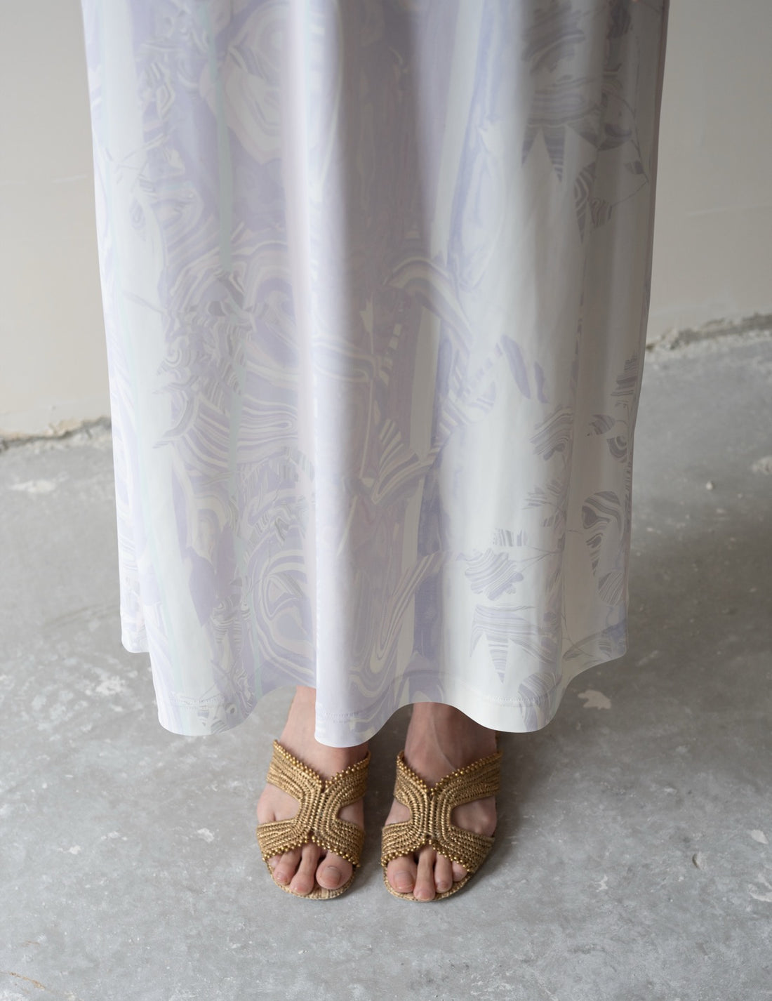 Marble Print Jersey Dress・Purple