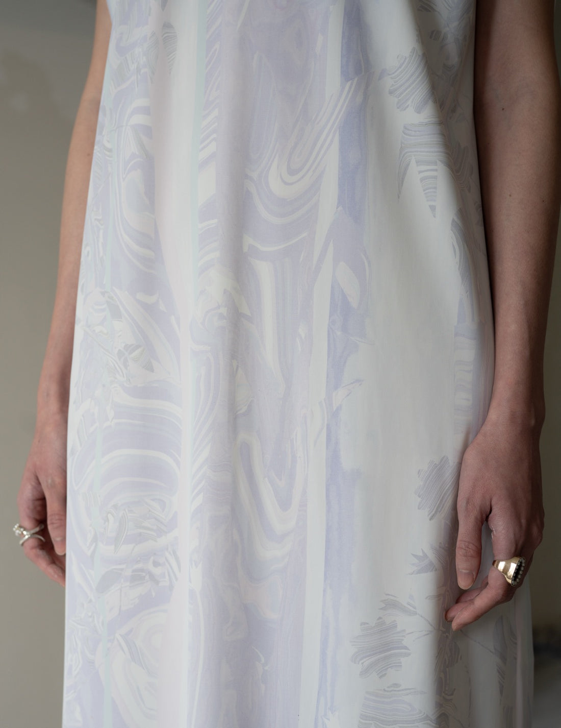 Marble Print Jersey Dress・Purple