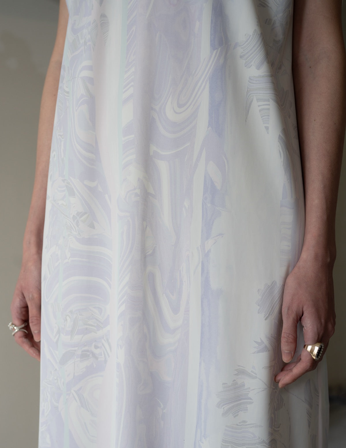 Marble Print Jersey Dress・Purple