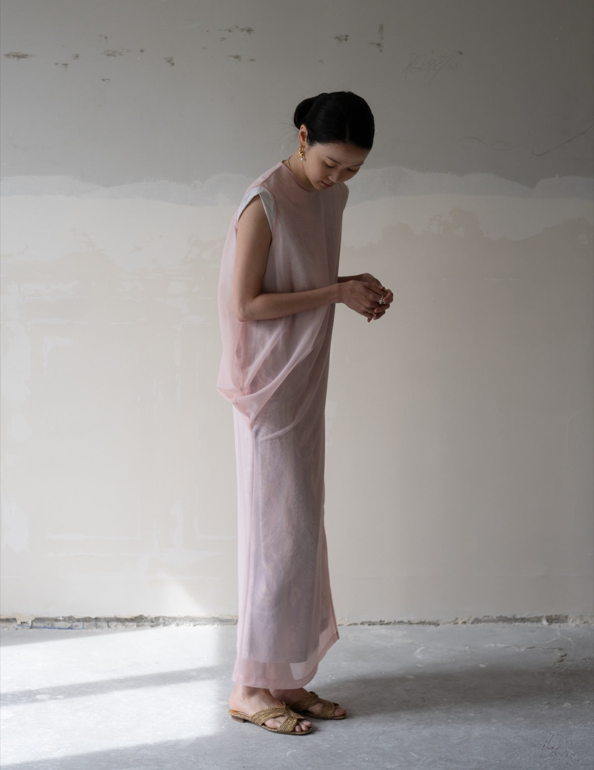 Marble Print Jersey Dress・Purple