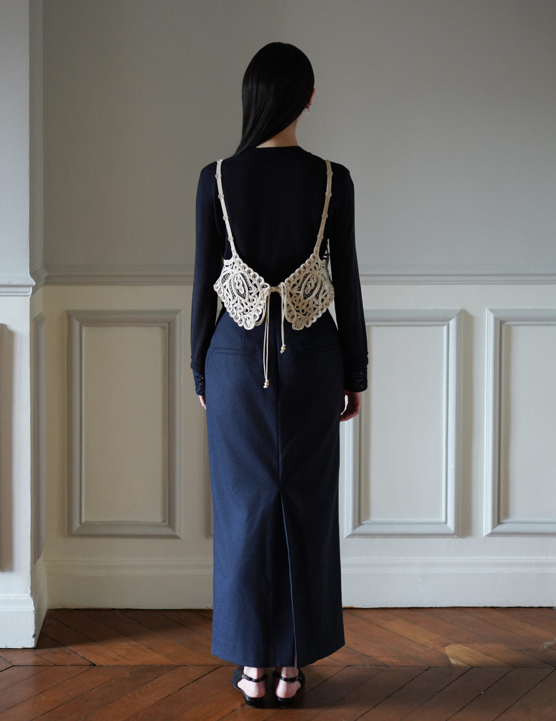 Mame Kurogouchi  | Cording Embroidery Vest・Ecru