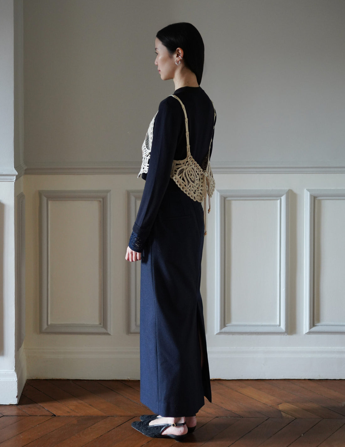 Mame Kurogouchi  | Cording Embroidery Vest・Ecru