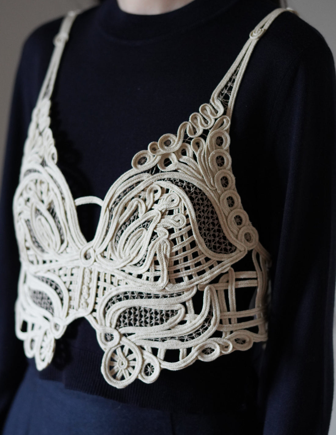 Mame Kurogouchi  | Cording Embroidery Vest・Ecru