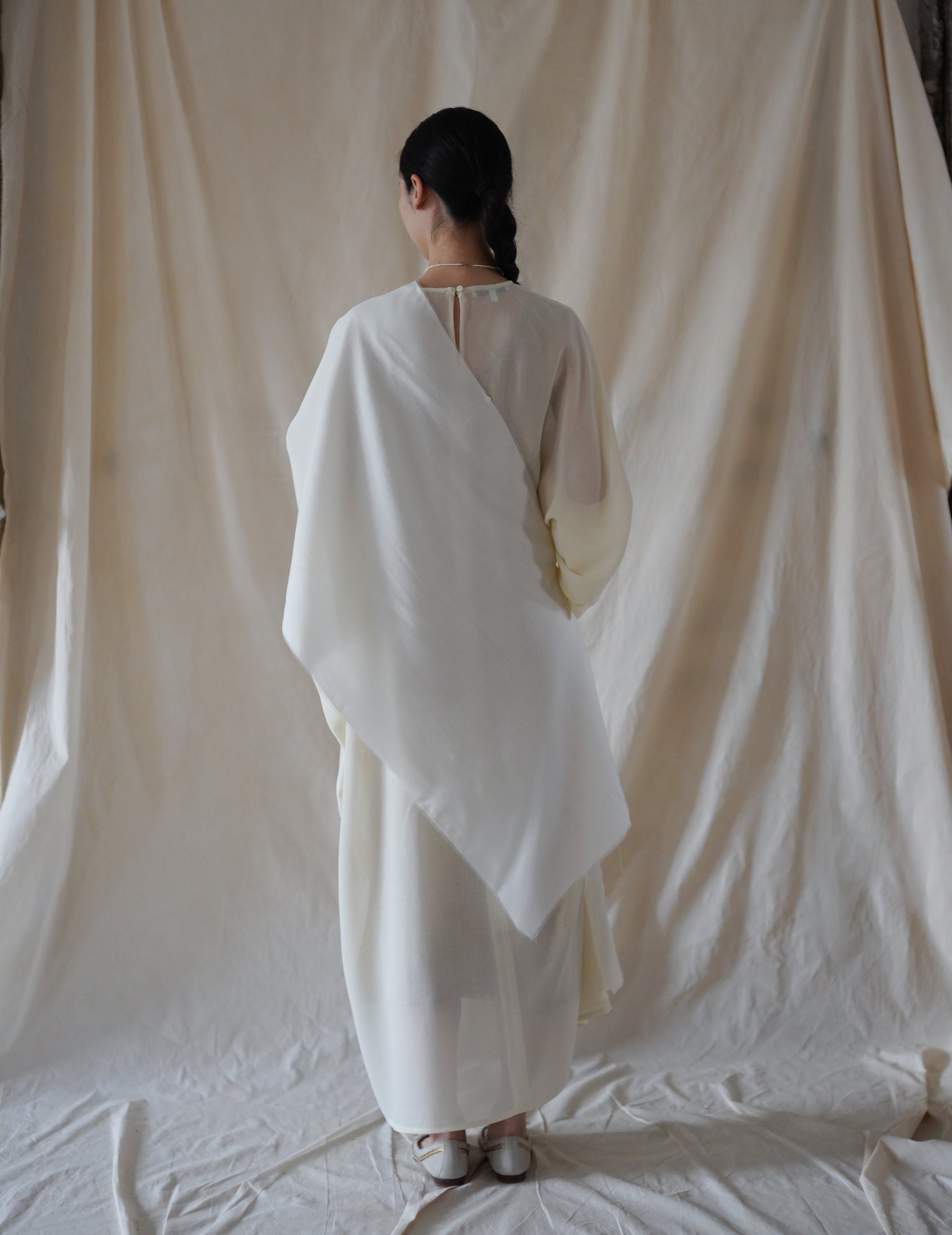 Macha Scarf Raw・Cream Off White
