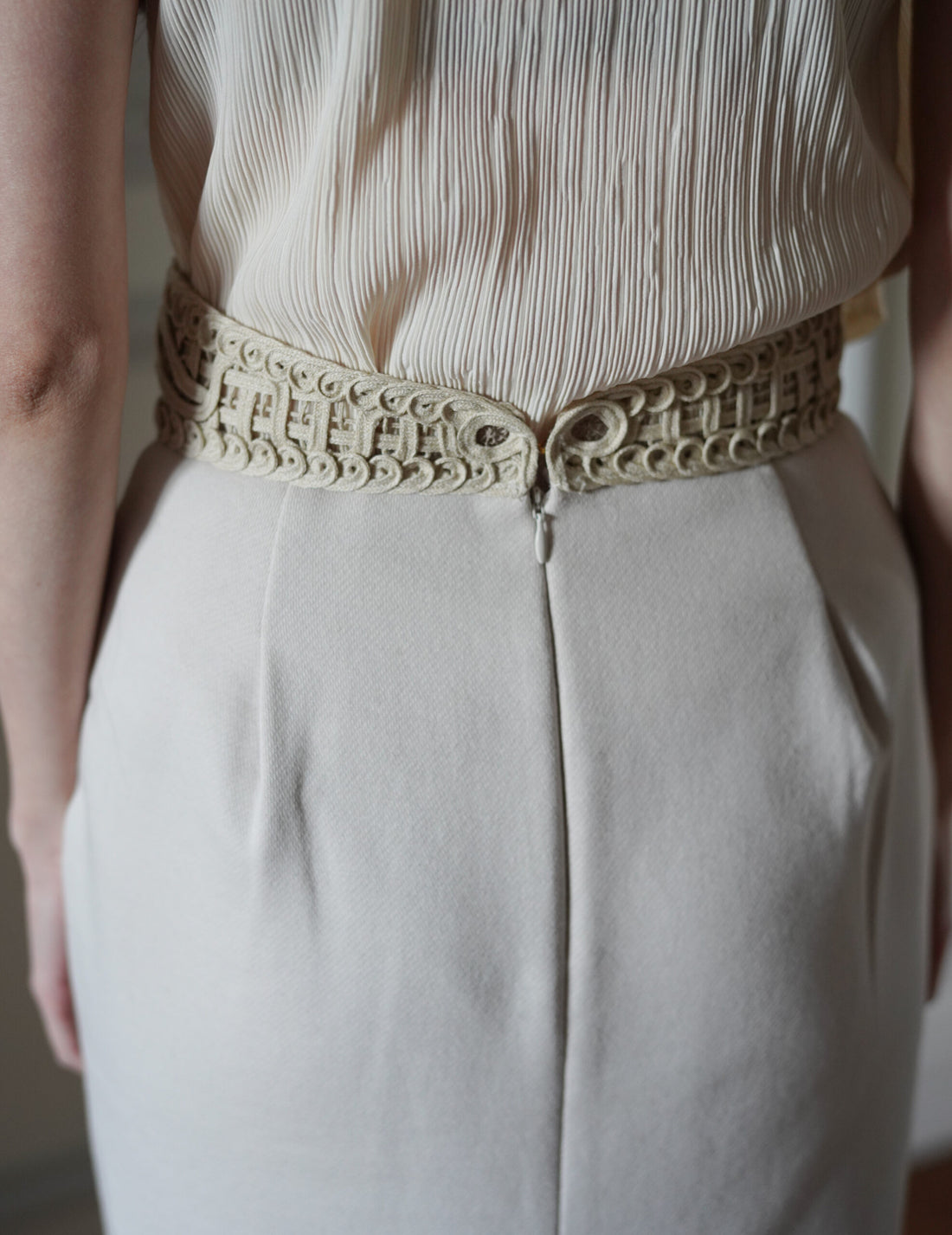 Mame Kurogouchi  | Cording Embroidery Sweat Skirt・Ecru