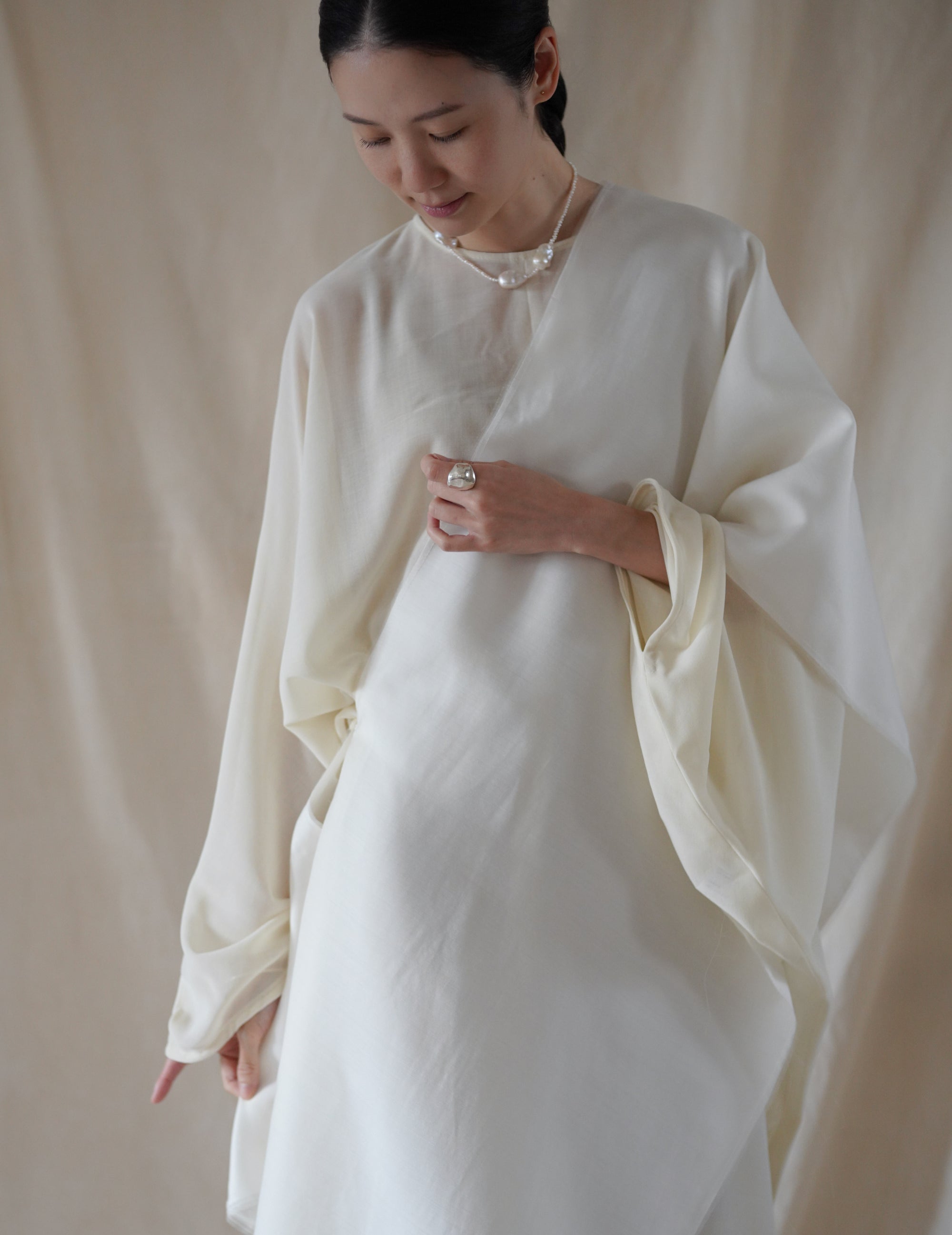 Macha Scarf Raw・Cream Off White