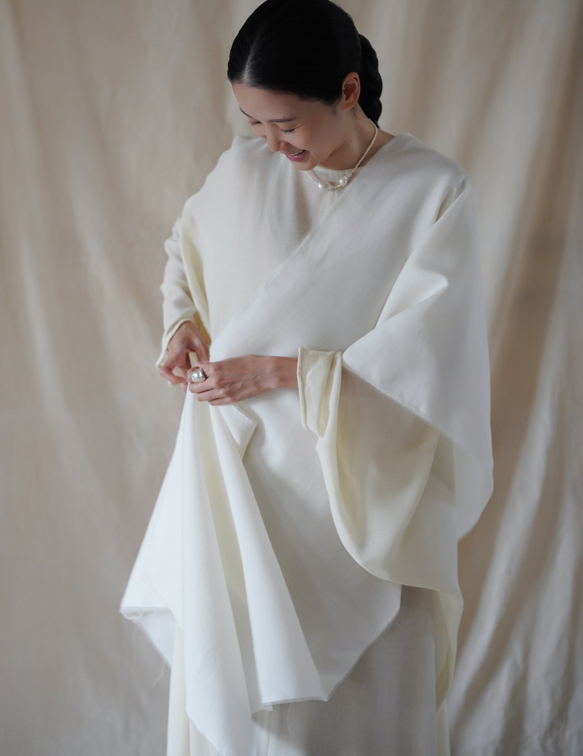 Macha Scarf Raw・Cream Off White