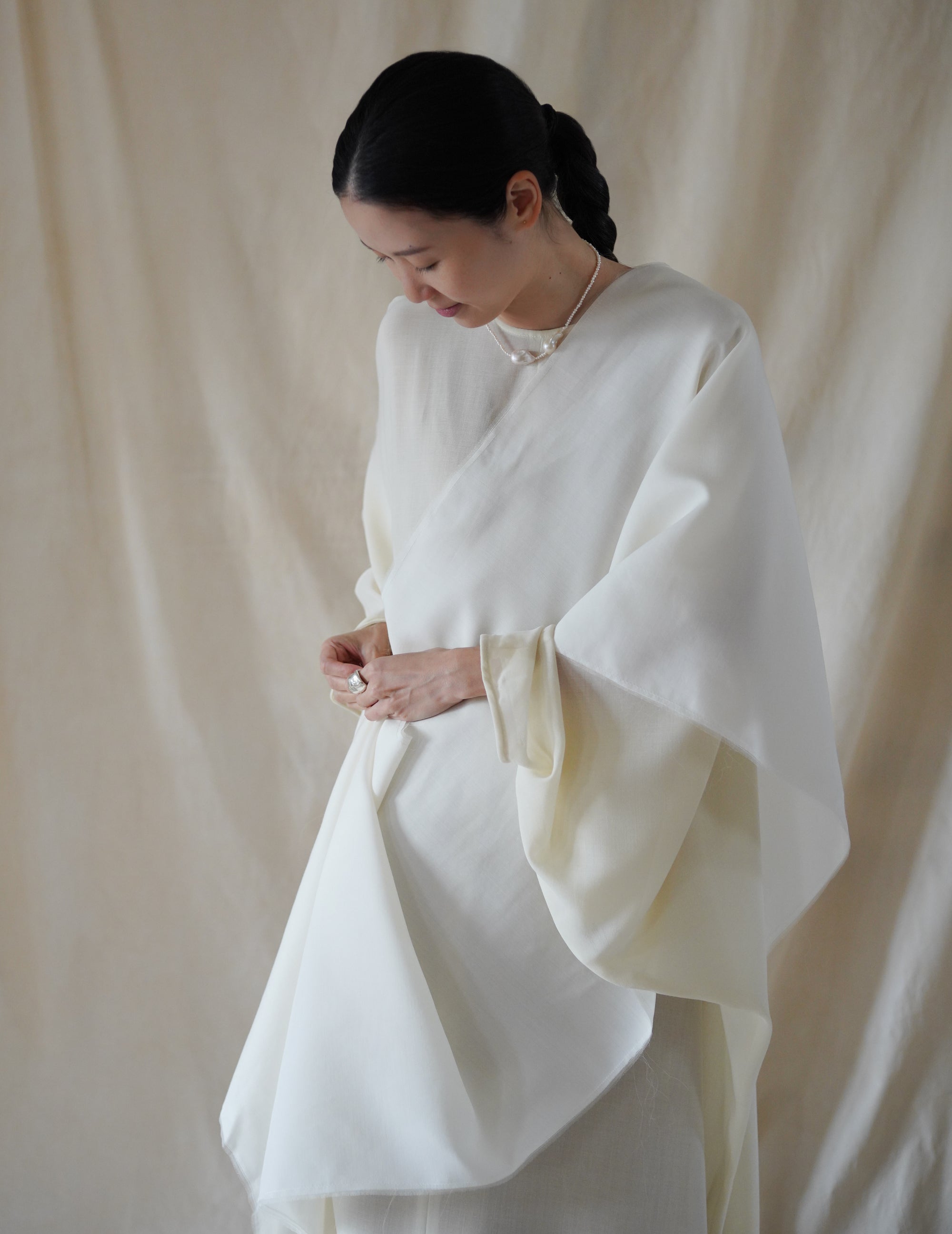 Macha Scarf Raw・Cream Off White