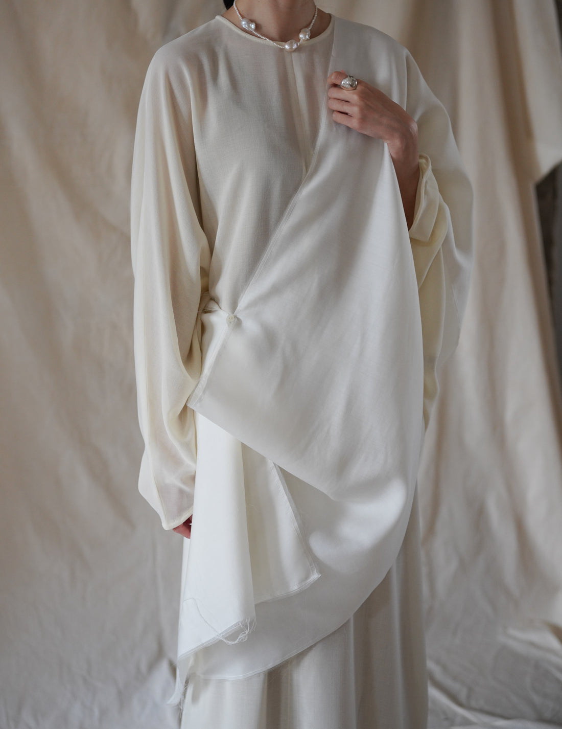 Macha Scarf Raw・Cream Off White