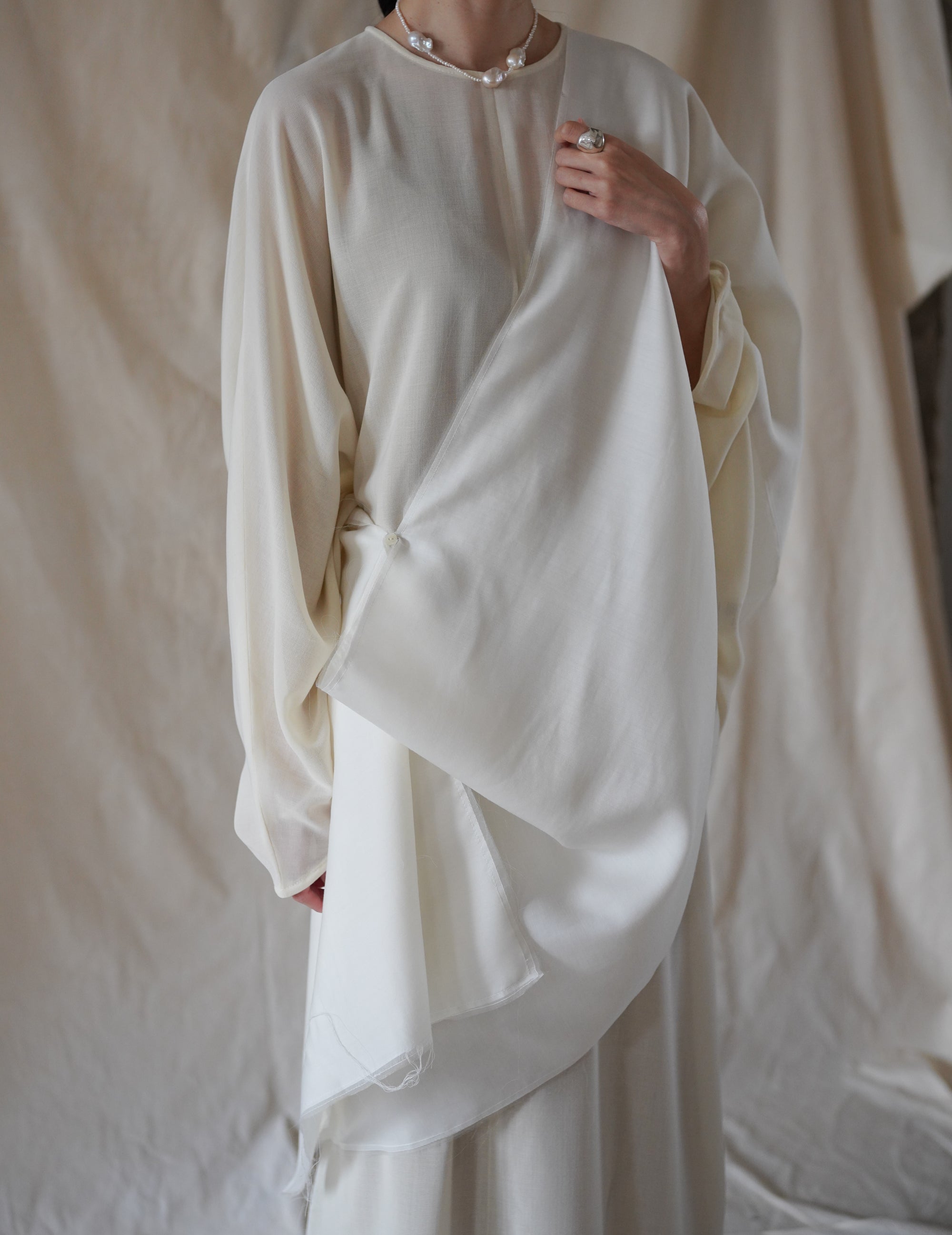 Macha Scarf Raw・Cream Off White