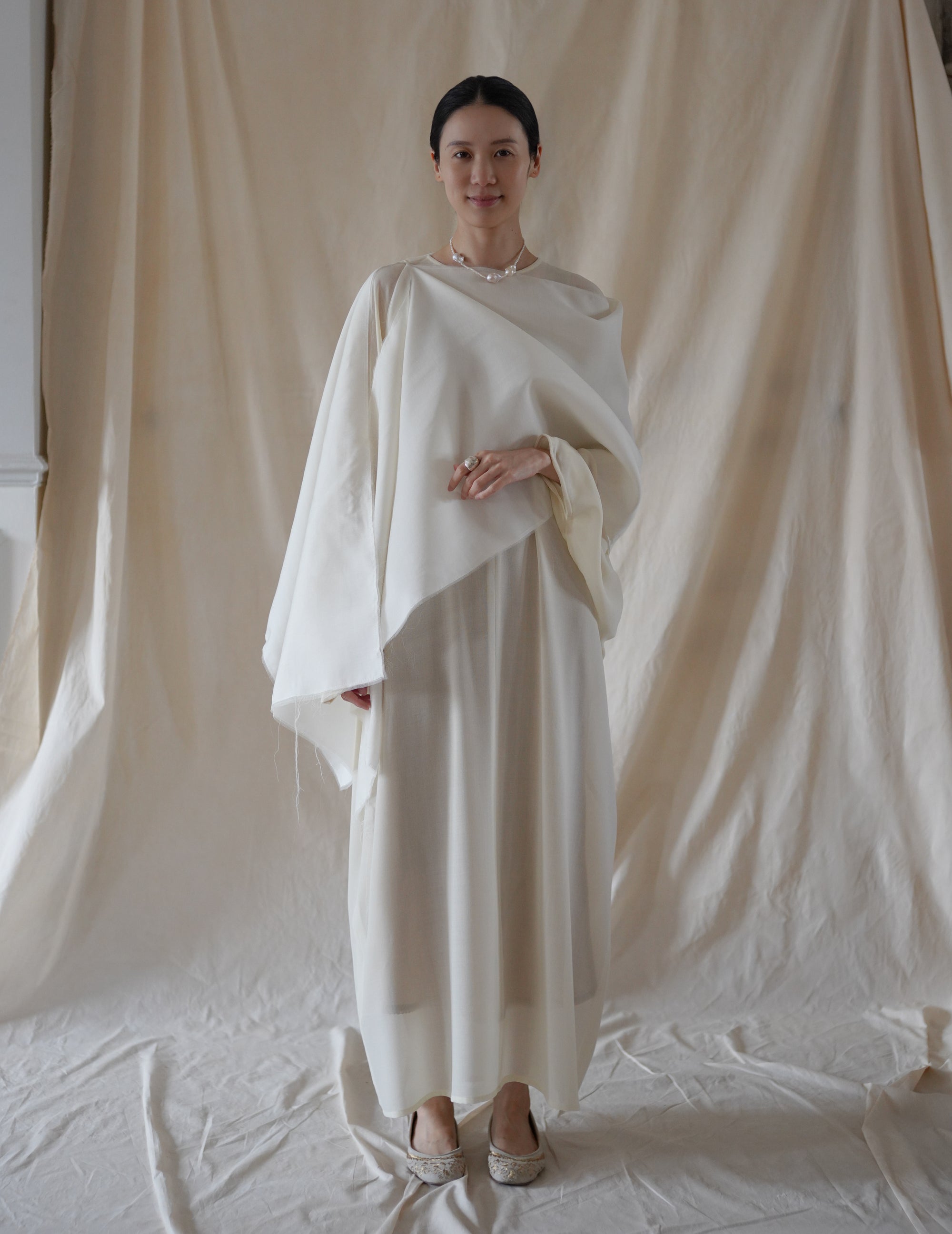 Macha Scarf Raw・Cream Off White