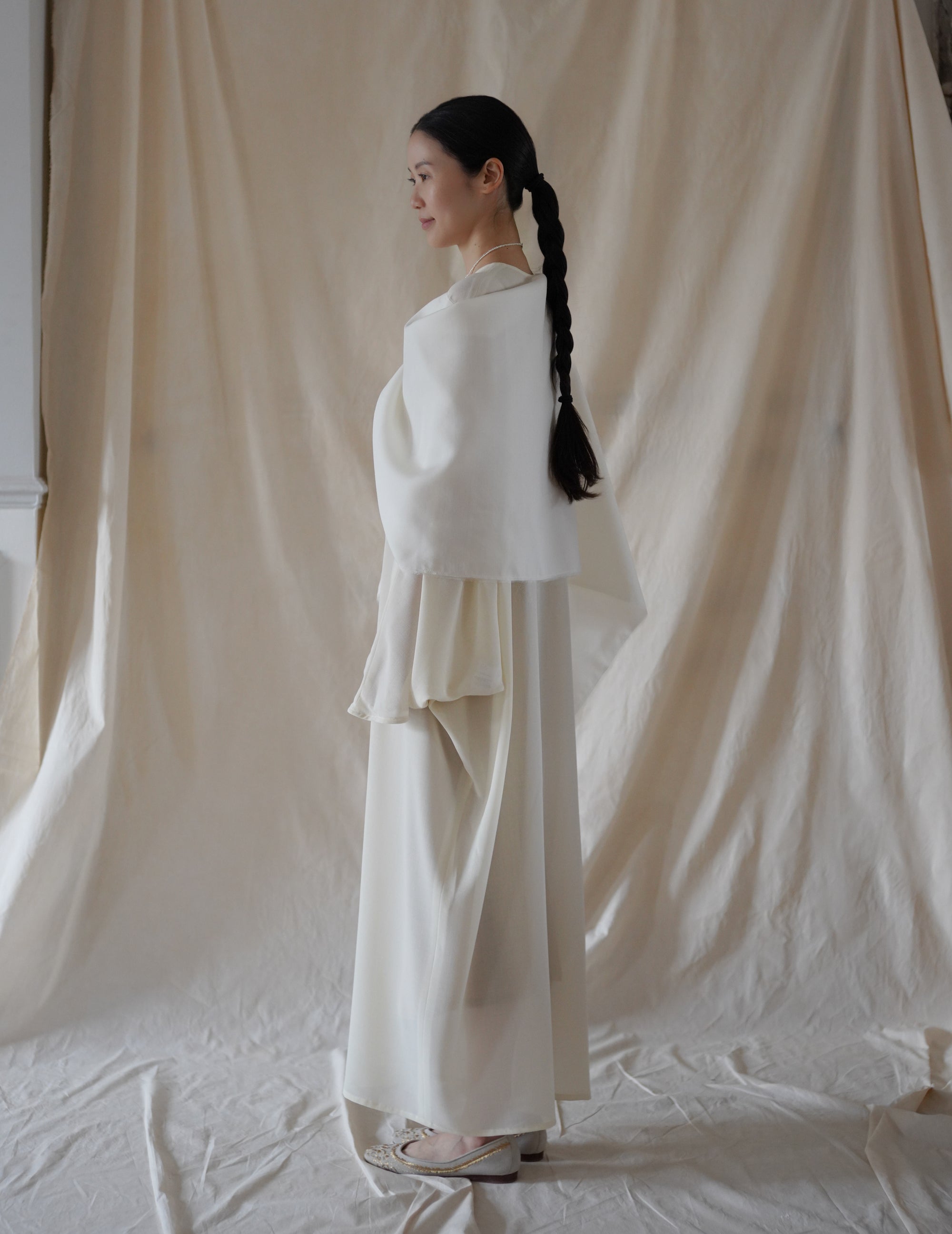 Macha Scarf Raw・Cream Off White