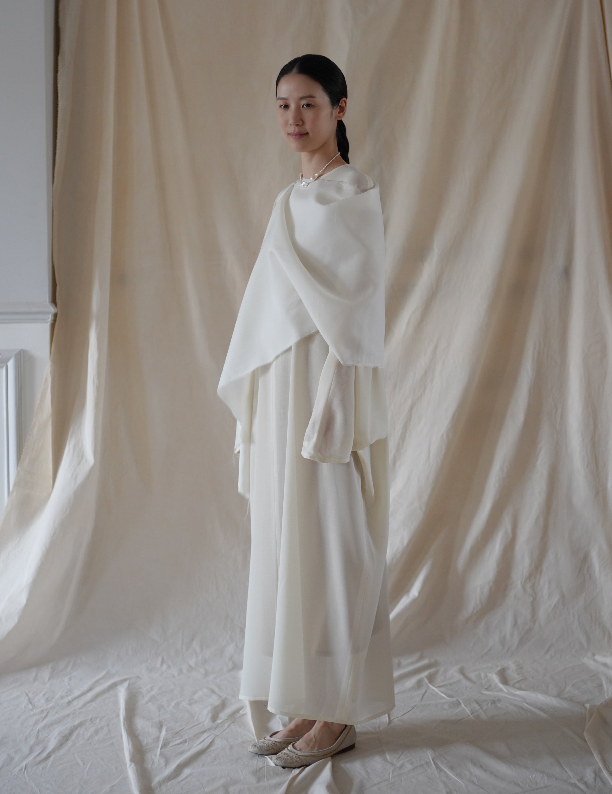 Macha Scarf Raw・Cream Off White