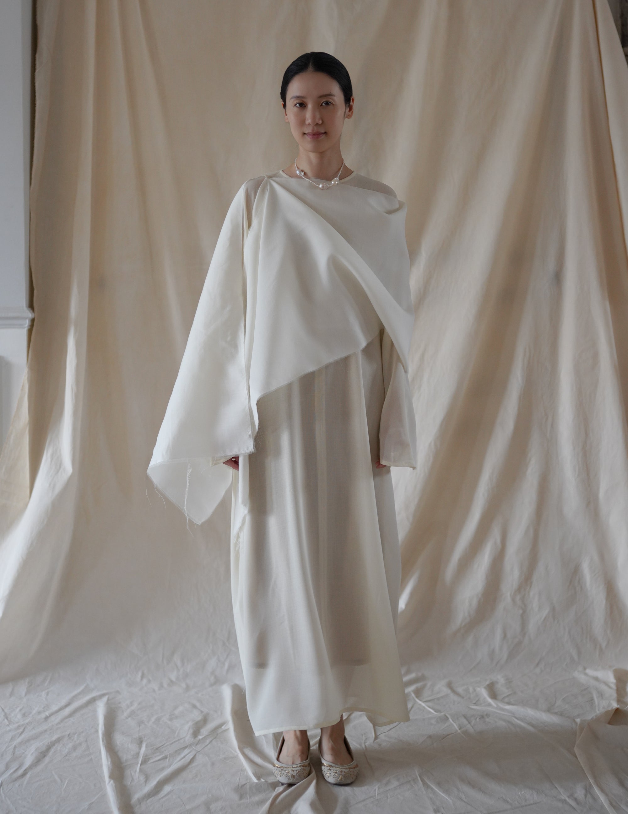 Macha Scarf Raw・Cream Off White