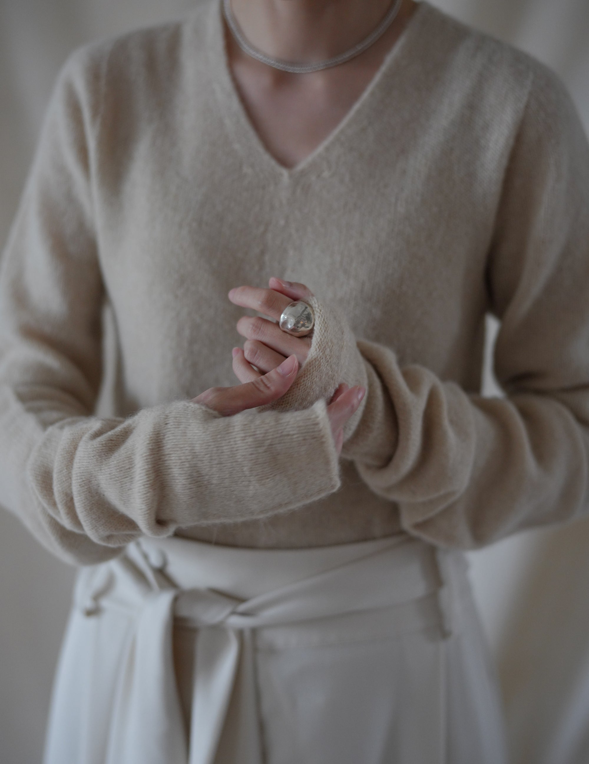 HANA MITTENS - IVORY