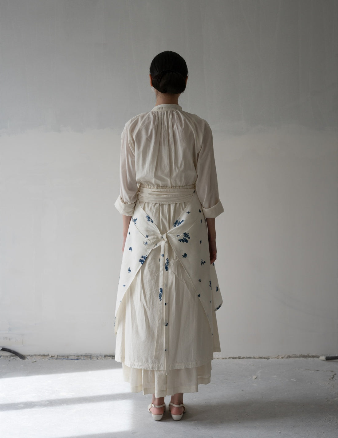 Quitan | Indigo Print Linen Apron・Indigo Print