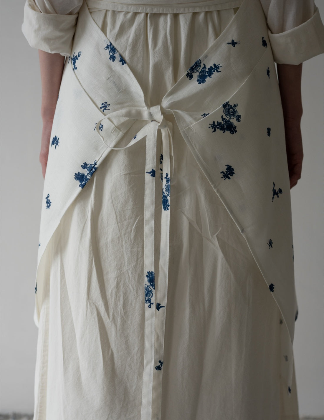 Quitan | Indigo Print Linen Apron・Indigo Print