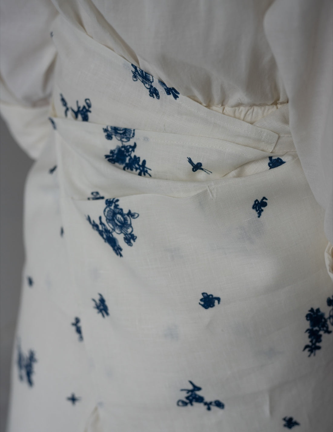Quitan | Indigo Print Linen Apron・Indigo Print