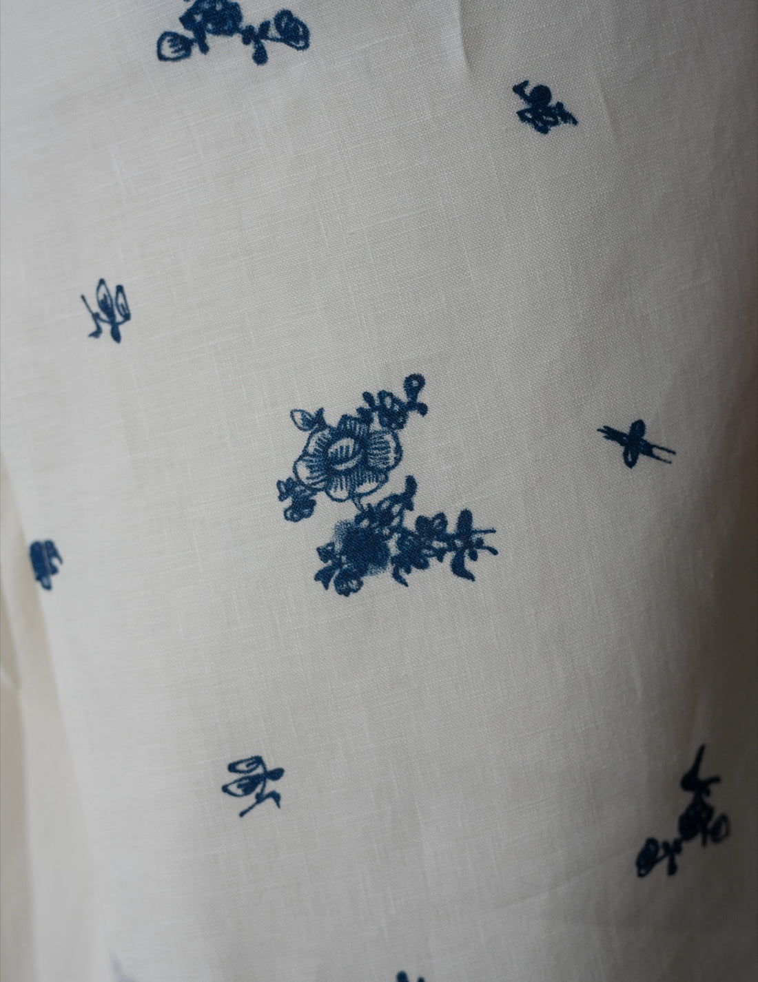 Quitan | Indigo Print Linen Apron・Indigo Print