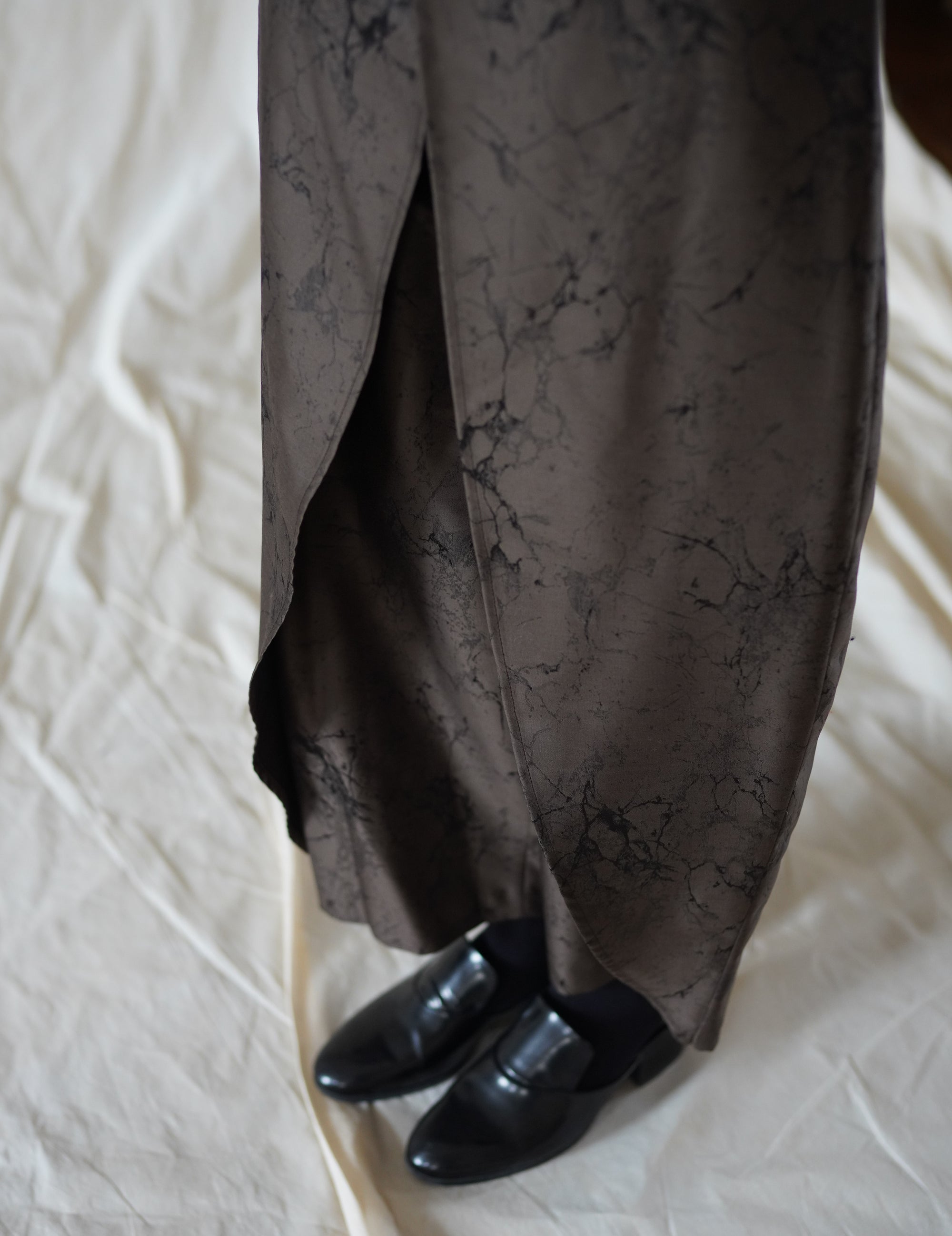 NIKA TROUSERS - Khaki Jacquard Print