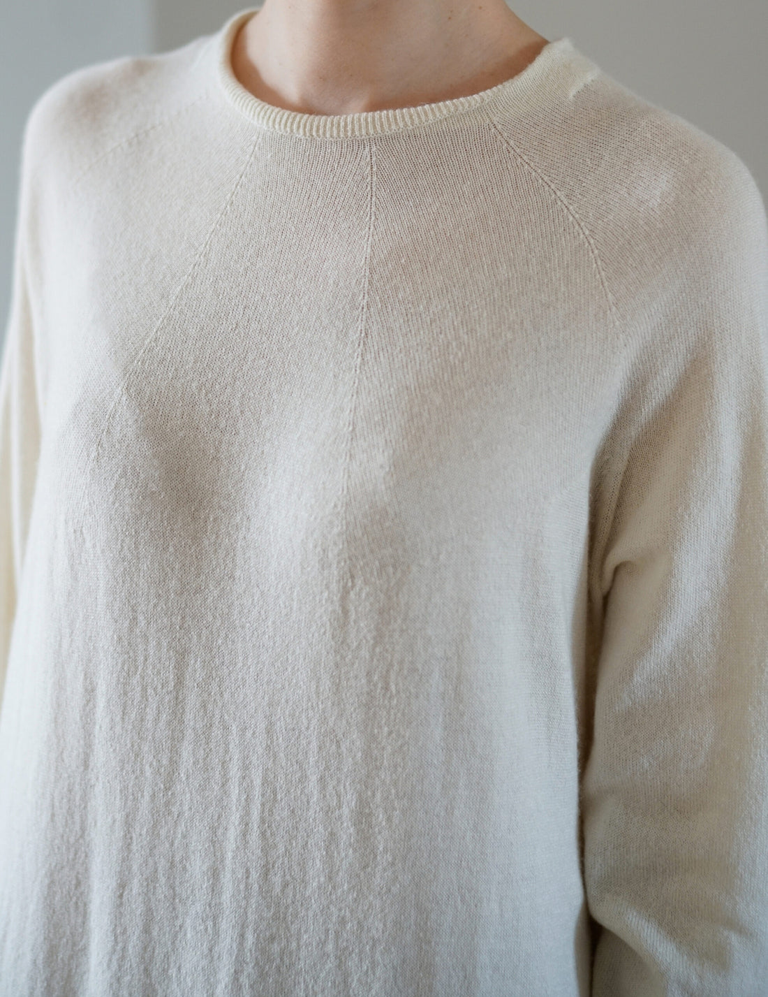 Robe longue en soie et cachemire ・ Blanc