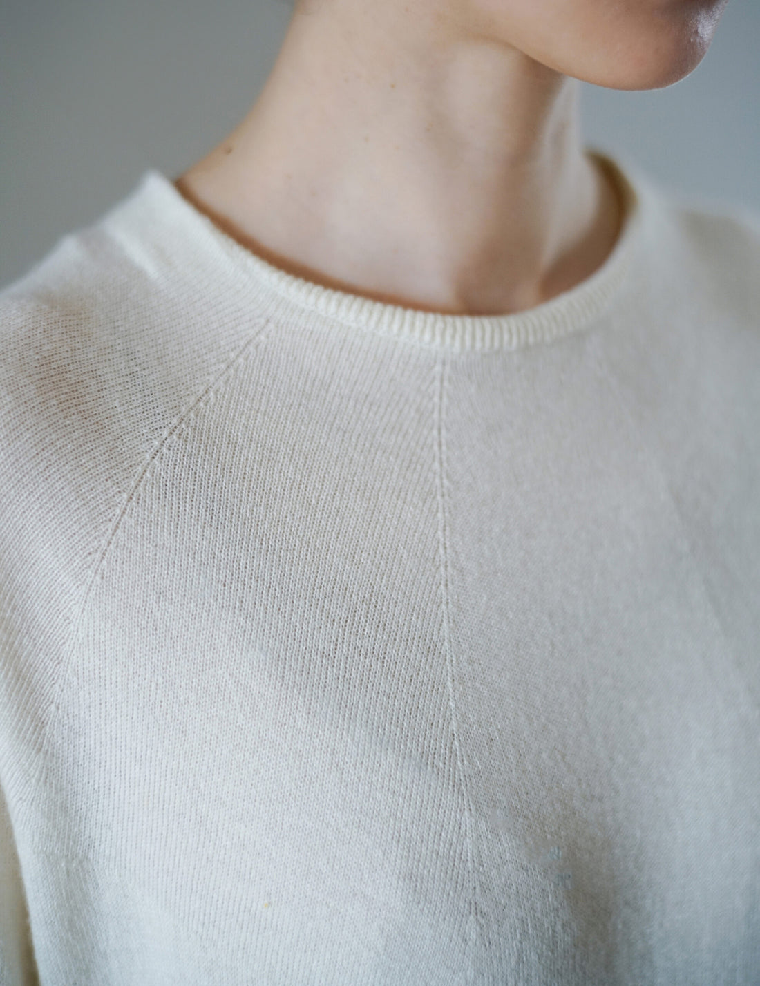 Robe longue en soie et cachemire ・ Blanc