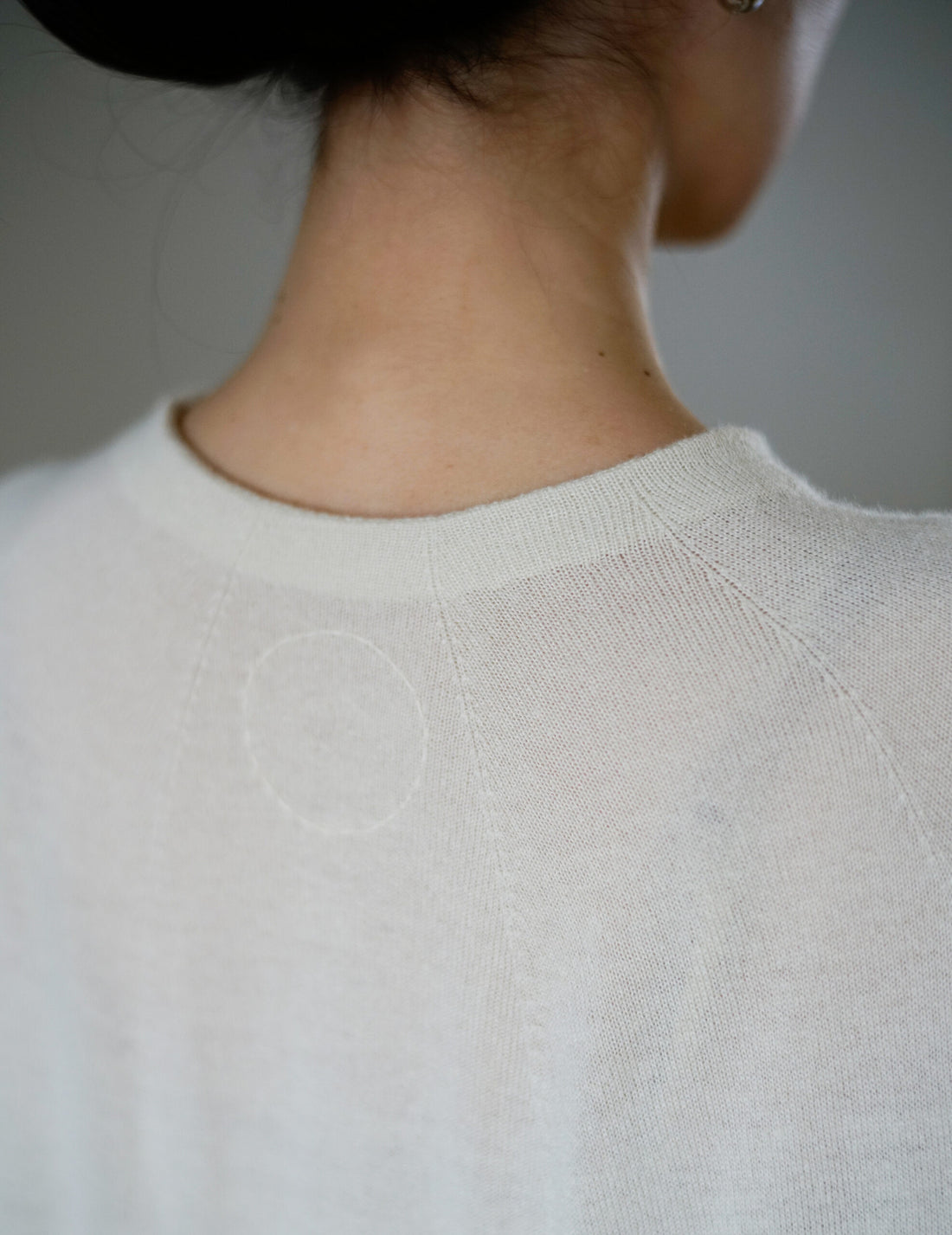 Robe longue en soie et cachemire ・ Blanc