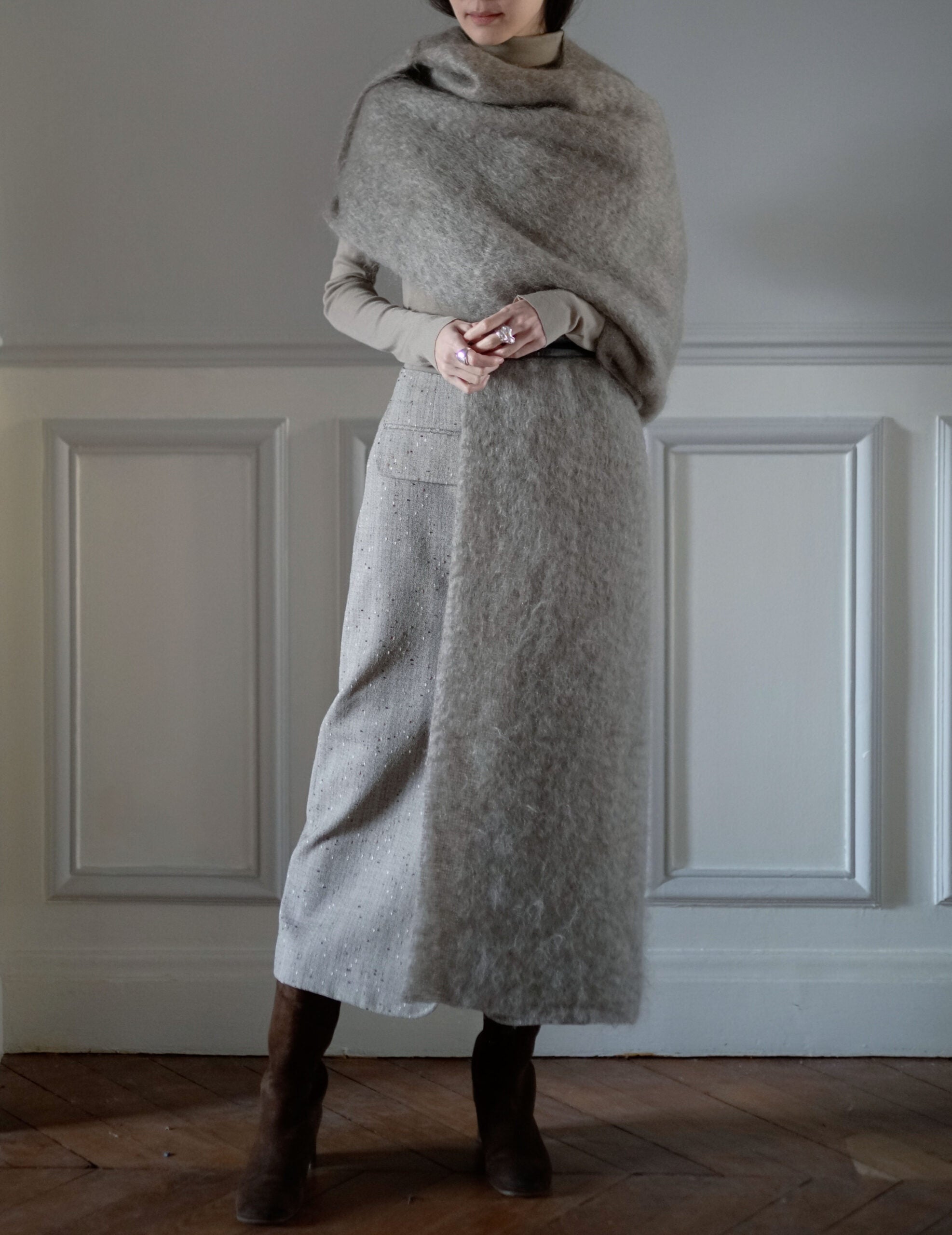 CORTANA | Ciel Mohair Hood．Grey