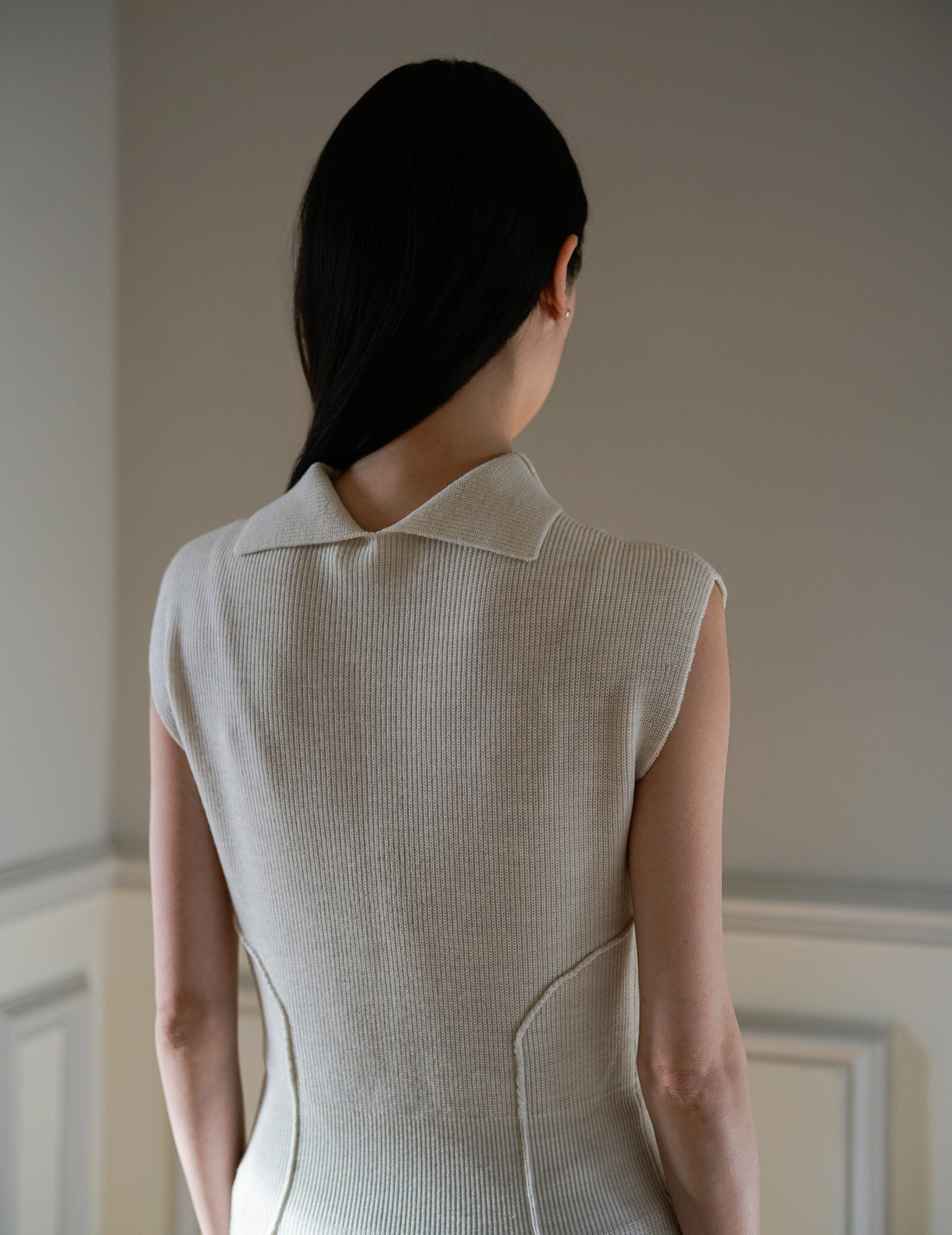 Mark Kenly Domino Tan | Karlina Knit Dress・Ivory
