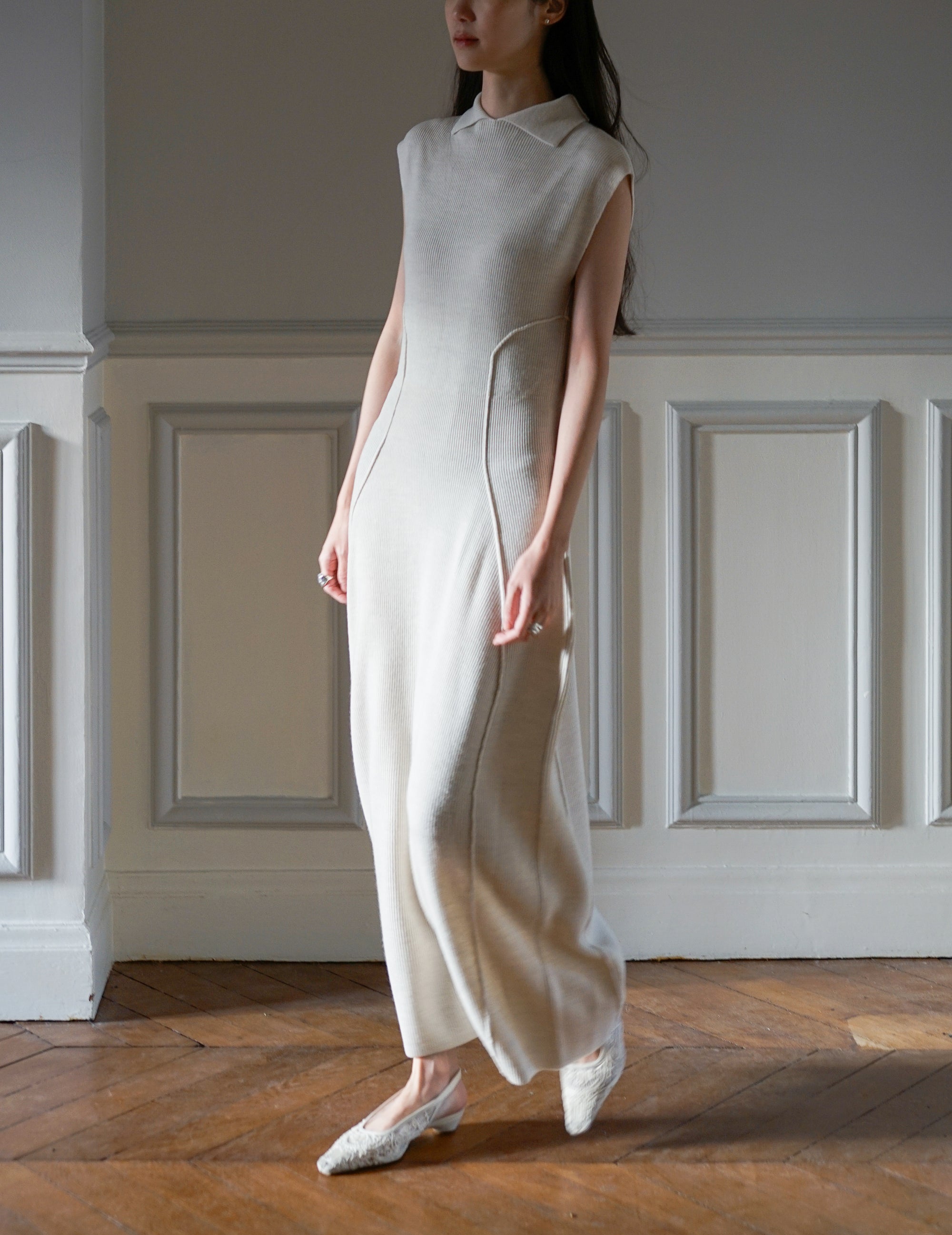 Karlina Knit Dress・Ivory