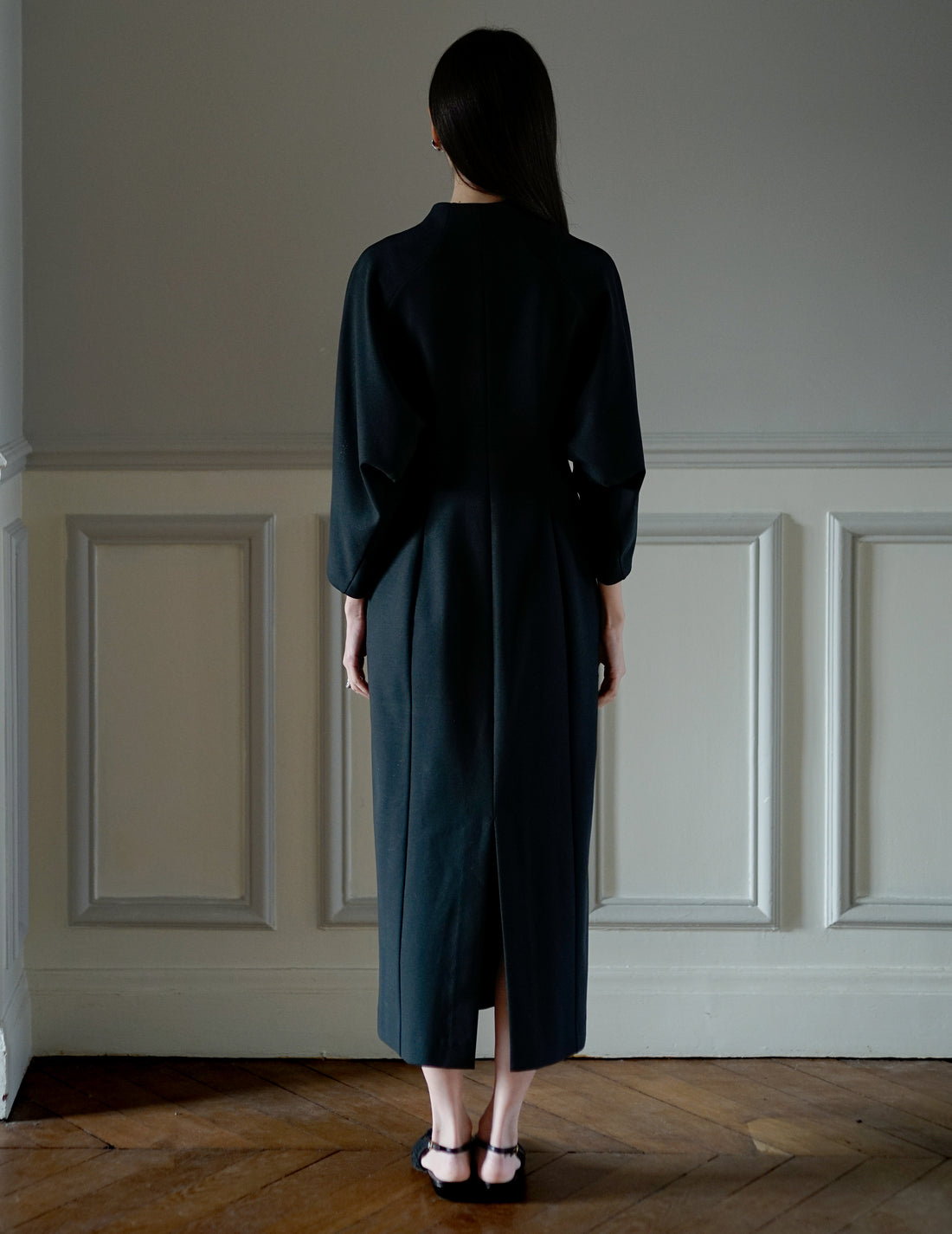 MAME KUROGOUCHI | Double Jersey I-Line Dress・Black