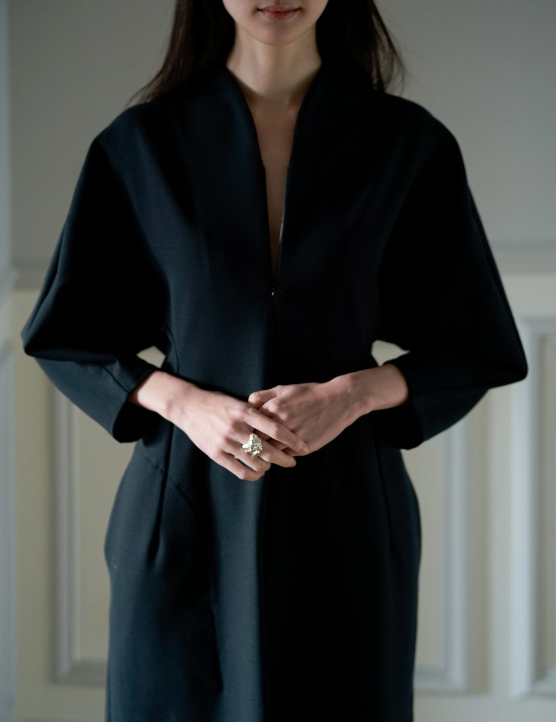 MAME KUROGOUCHI | Double Jersey I-Line Dress・Black