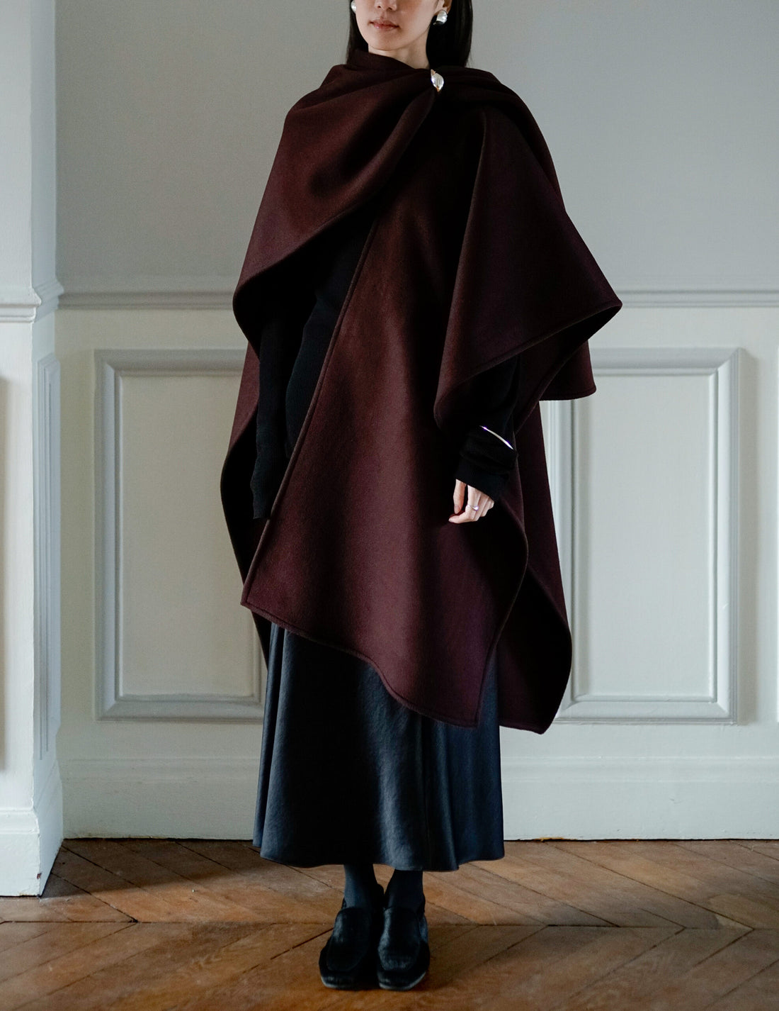 CAPE EN CACHEMIRE LADAKH・BORDEAUX