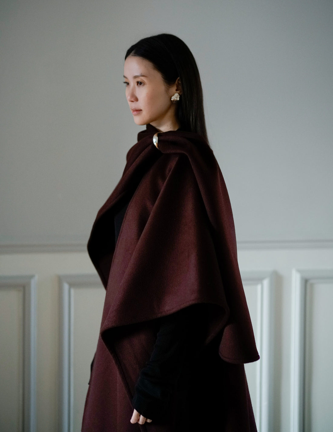 CAPE EN CACHEMIRE LADAKH・BORDEAUX
