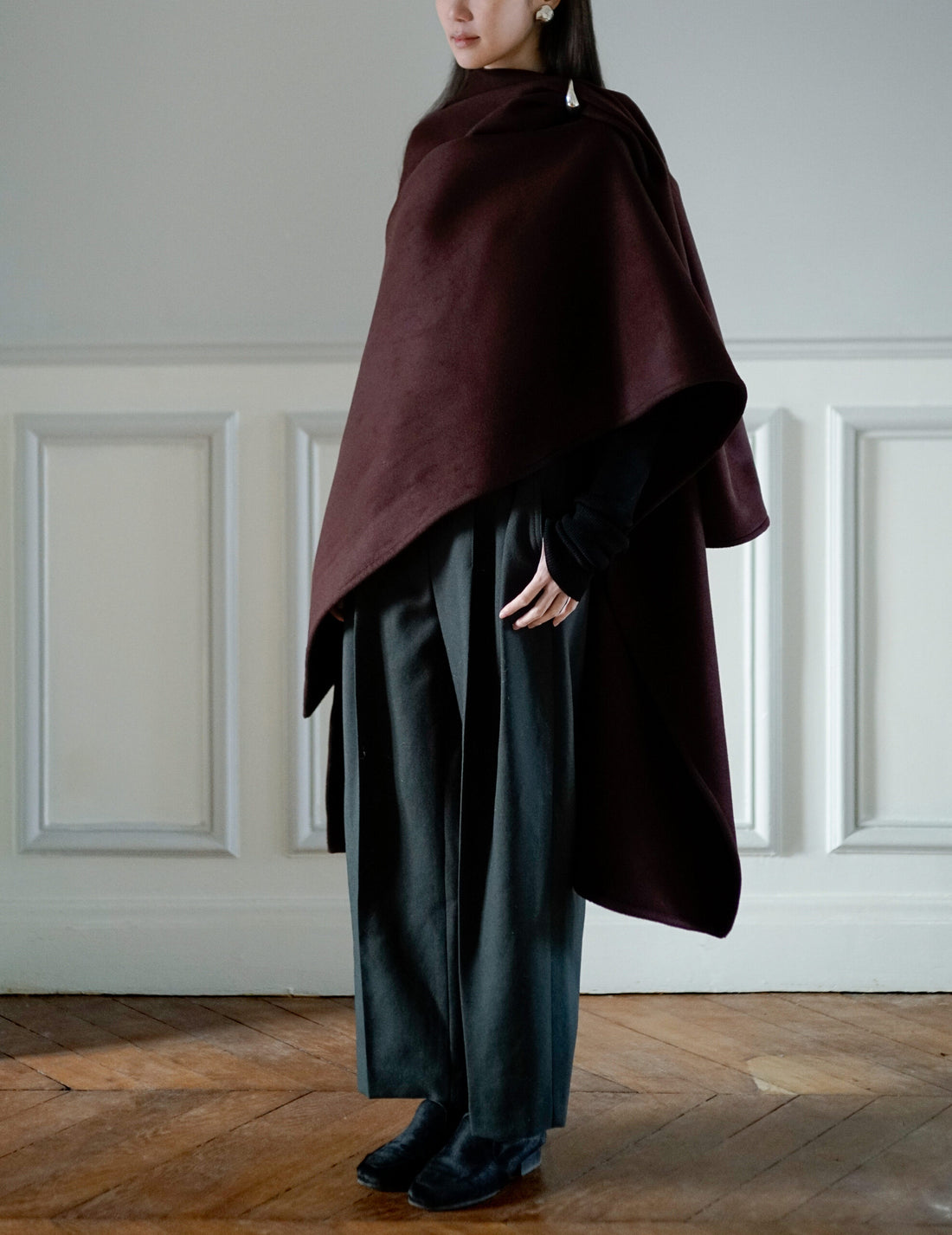 CAPE EN CACHEMIRE LADAKH・BORDEAUX