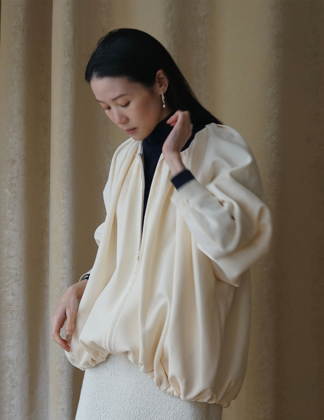 Veste à volume froncé 