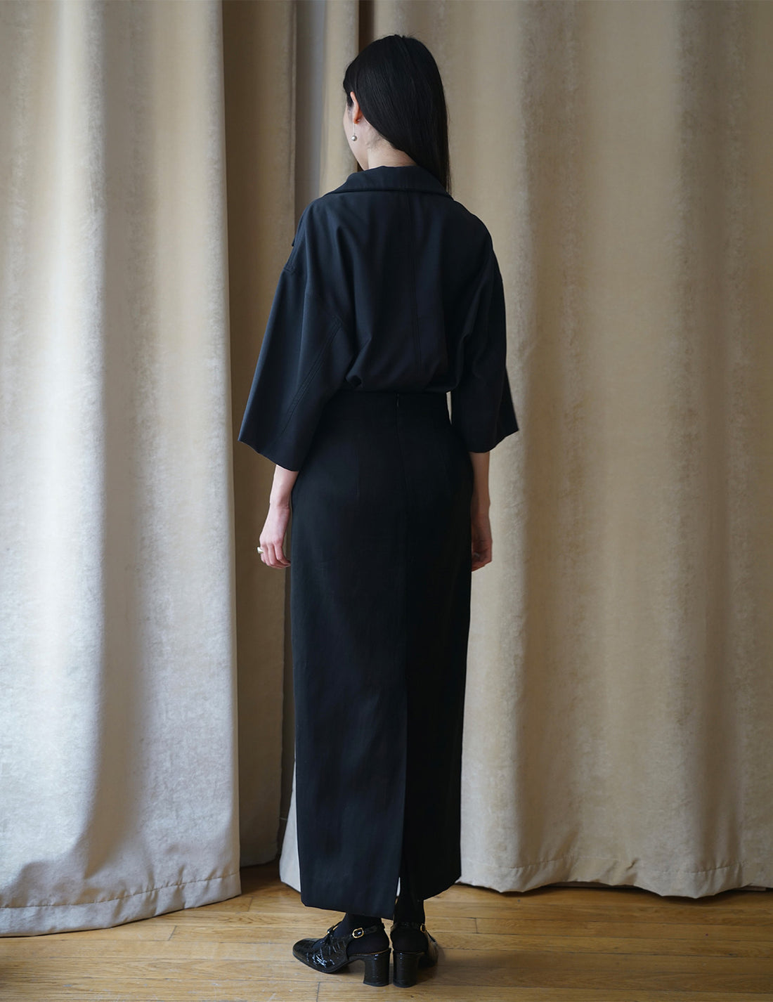 Haut à col roulé et manches mi-longues - Bleu marine