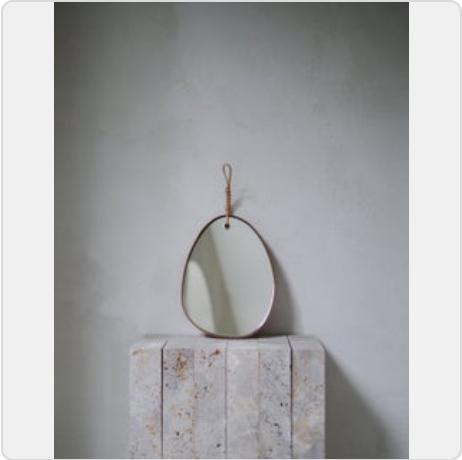 KAMARO’AN  |  Woven Pebble Mirror．Natural