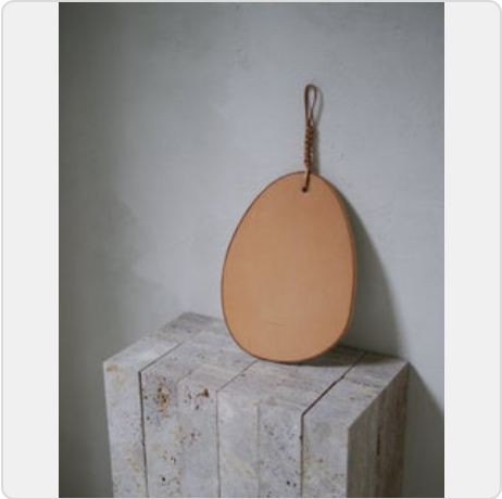 Woven Pebble Mirror．Natural