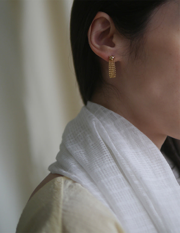 Boucle d'oreille à chaîne pliante