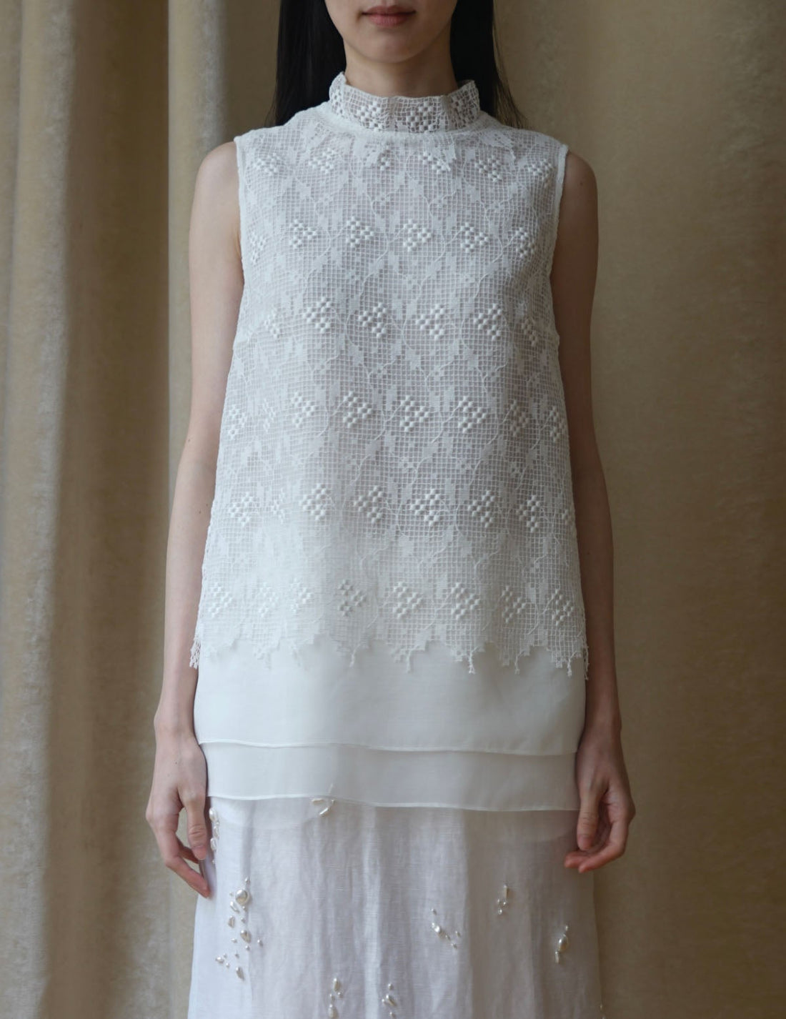 Sun Yu Hong | Triple Flower Cotton Lace Top