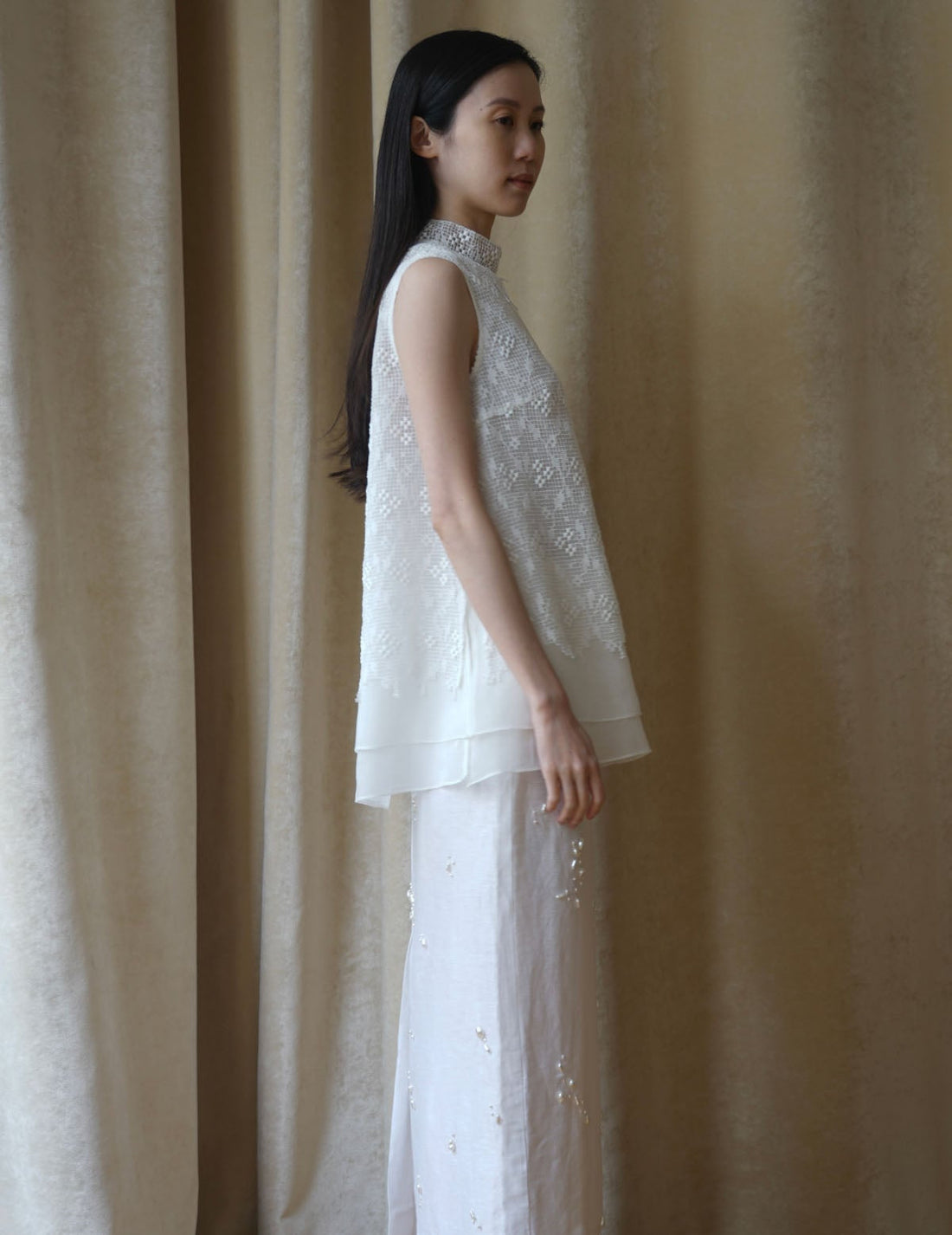 Sun Yu Hong | Triple Flower Cotton Lace Top