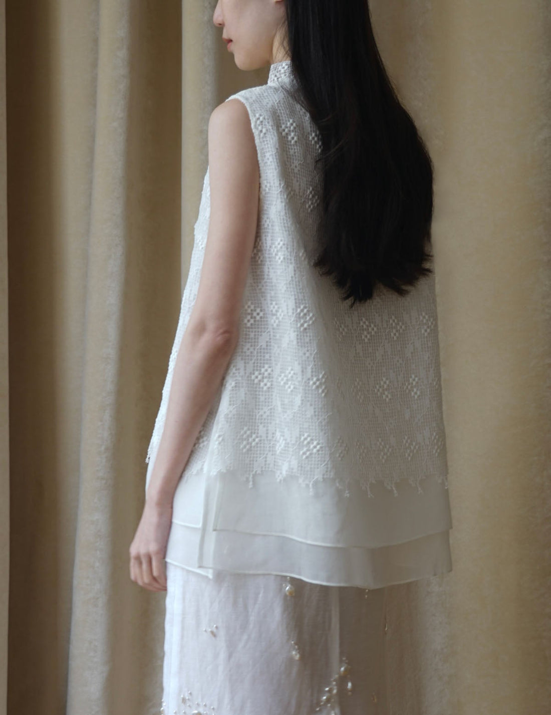 Sun Yu Hong | Triple Flower Cotton Lace Top