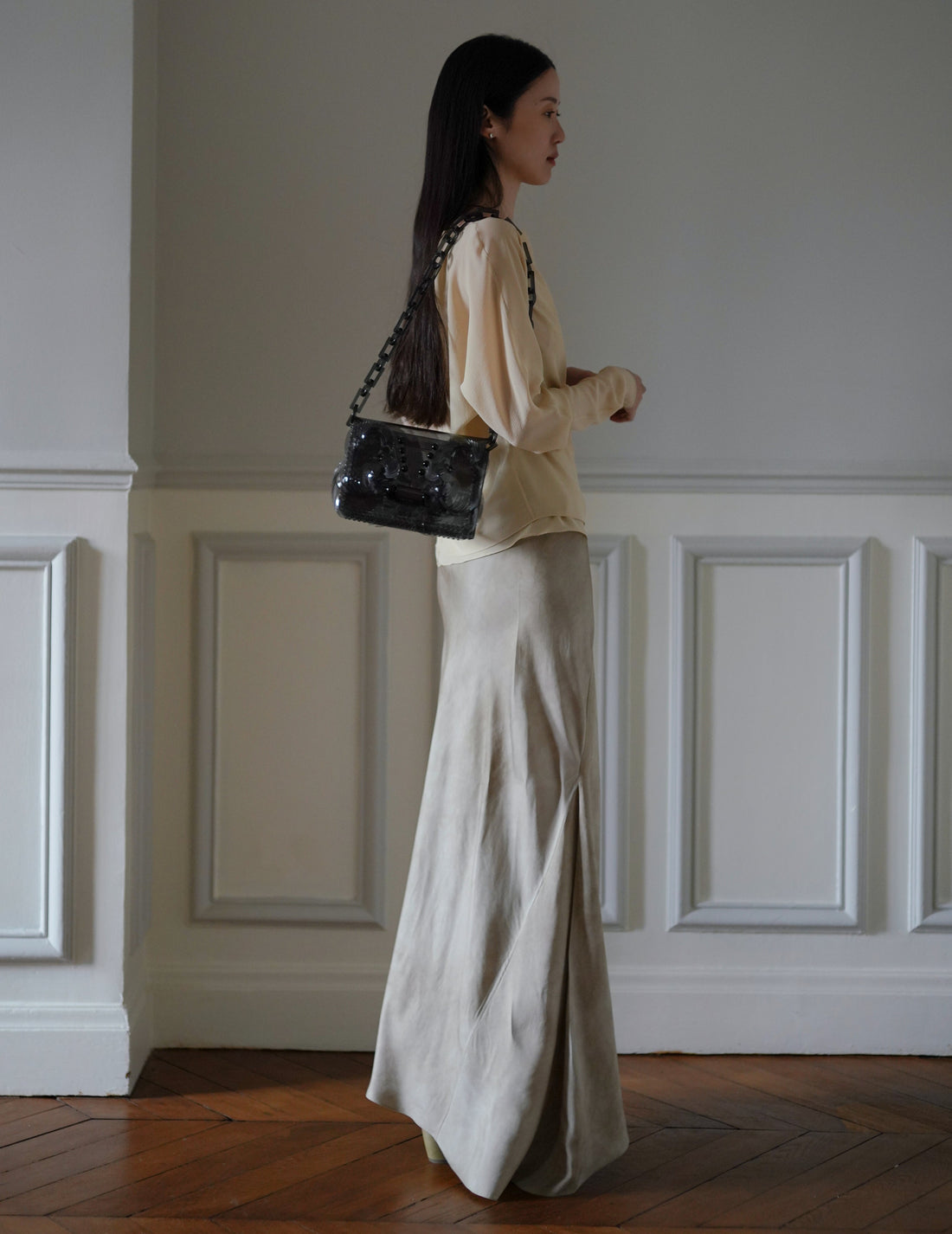 MAME KUROGOUCHI | Transparent Sculptural Mini Chain Bag・Black