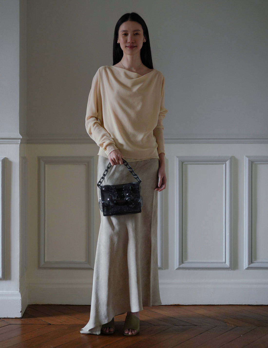 MAME KUROGOUCHI | Transparent Sculptural Mini Chain Bag・Black