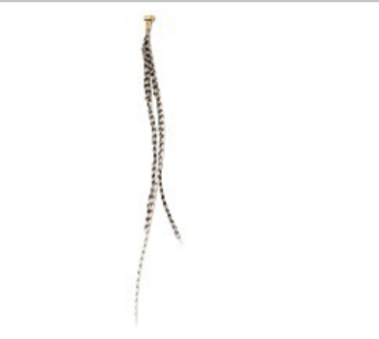 Feather Earring · Grizzly - Black/White